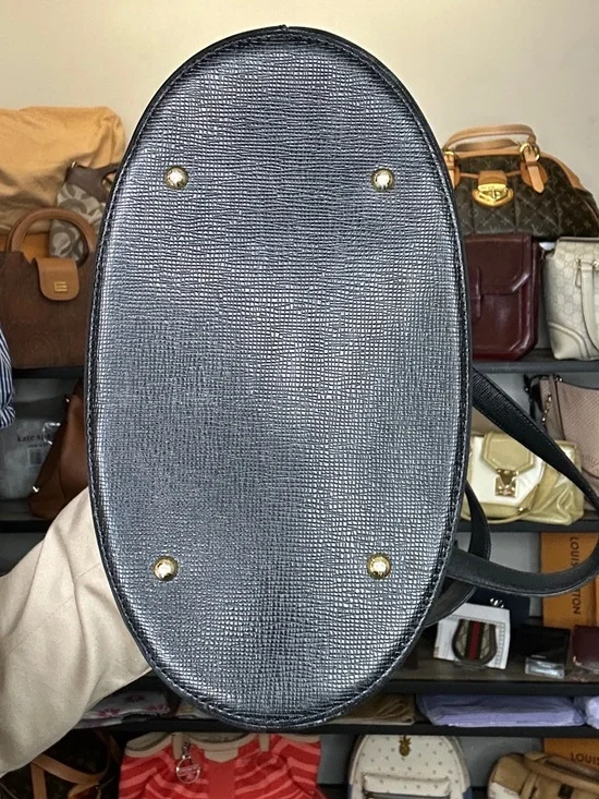 MCM Leather Bucket Tote Black Gold Hardware Structured Mini Tote Luxury Vintage - Picture 9 of 16